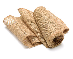 Burlap on white background