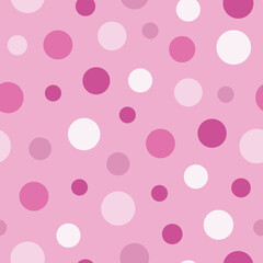 Tossed Abstract Pink Polka Dots Seamless Pattern Background Print