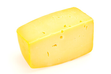 Hard yellow tasty cheese brick