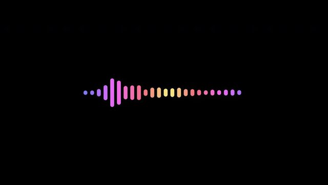 Sound wave isolated on black background. Multicolored digital sound wave equalizer. Audio technology wave concept and design under the concept of black and colorful emphasize simplicity.