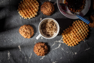 Dark food photo- on a black background
