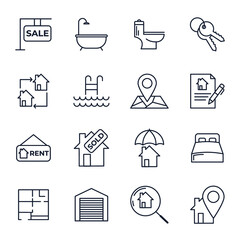 Set of Real Estate icon. Real Estate property, mortgage pack symbol template for graphic and web design collection logo vector illustration