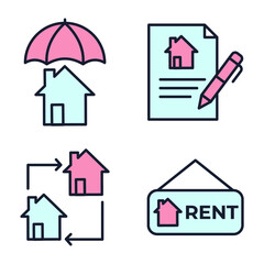 Set of Real Estate icon. Real Estate property, mortgage pack symbol template for graphic and web design collection logo vector illustration