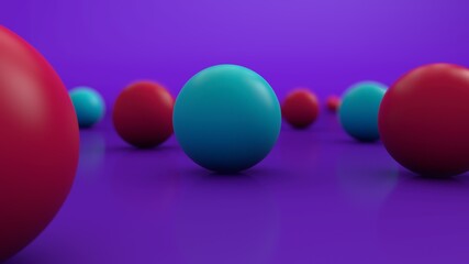 Diseño Abstracto de esferas coloridas. Ilustración futurista para fondo.  Rener 3d iceberg, sci fi, paisaje, metal, liquido, geometría.