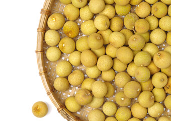 longan - exotic fruit on white background