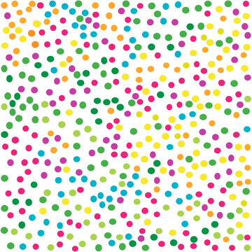 Colorful polka dots seamless pattern vector. Confetti background. Rainbow colors illustration.