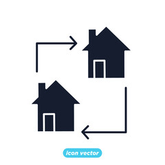 Obraz premium change home icon. Real Estate change symbol template for graphic and web design collection logo vector illustration