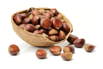 Obraz premium Sweet chestnut on white background