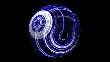 3D illustration of Colorful sphere black