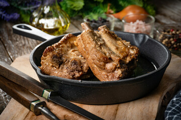 Braised ribs.