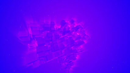 3D illustration of neon glow geometrical objects