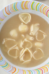 noodles pasta soup as hot starter dish