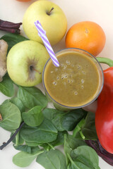 Naklejka na ściany i meble paprika fruits and vegetables juice as detox diet