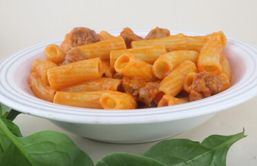 maccheroni bolognese as italian pasta food