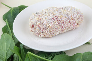 minced meat ball as soup ingredient
