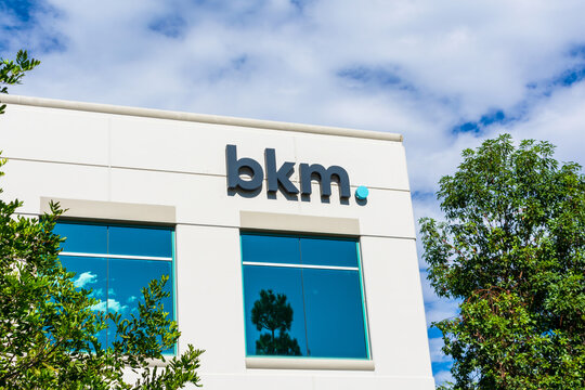 bkm sign, logo on headquarters. bkm OfficeWorks is the contract office furniture dealer and interior office solutions provider - San Diego, California, USA - 2020