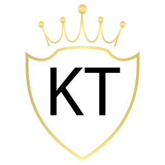 KT Letter Logo Design With Simple style