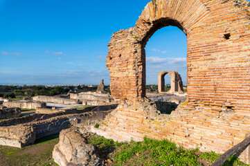 A great image of the Imperial Villa of the Quintilii, architectural detail of the caldarium, the...