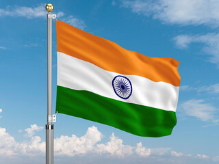 Indian flag waving in the wind