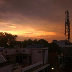 sunset over the city