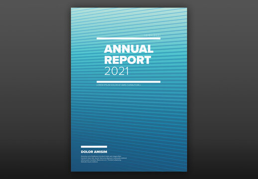 Blue Annual Report Front Cover Page Layout