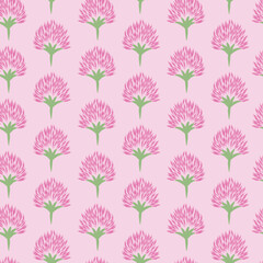 Pink Clovers Seamless Pattern Background. Repeating Pattern Print.