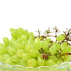 green grapes on white background