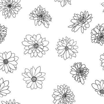 Seamless background with sketch flower or background