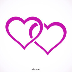 Two hearts - vector icon 