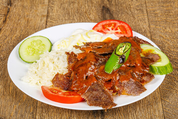 Turkish cuisine - Iskander kebab grilled meat