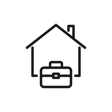 Work from home icon vector illustration. Remote work during pandemic lockdown.