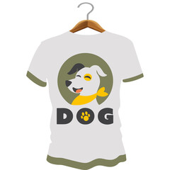 dogs head is incorporated with a nice font Custom t-shirt design.