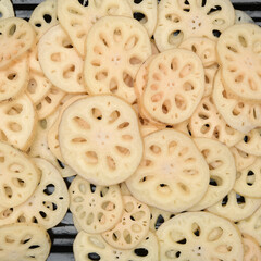 Cooking ingredient, slices of lotus root