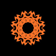 Mandala with sunflower concept design vector