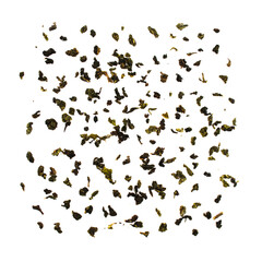 Green or white tea pattern isolated on white background. Fresh herbs, dried leaves beverage wallpaper clipart