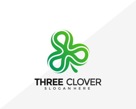 Three Clover Logo Design. Creative Idea logos designs Vector illustration template