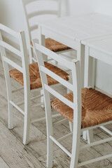 white table classic chairs kitchen furniture studio