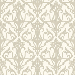 Baroque wallpaper. Seamless background. Brown vector ornament 