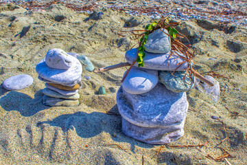 small flat stones carefully placed together