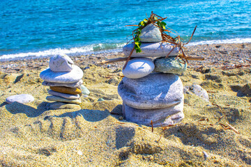 small flat stones carefully placed together