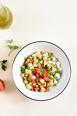 Avocado, prawn, tomato and mozarella salad