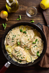 Chicken breast in creamy garlic sauce