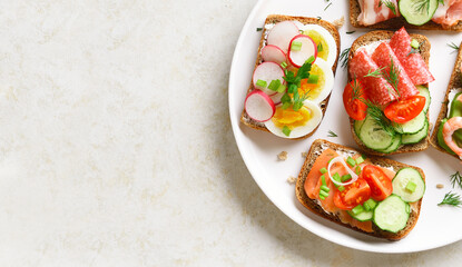 Open faced sandwiches