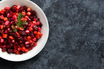 Beet salad in bowl