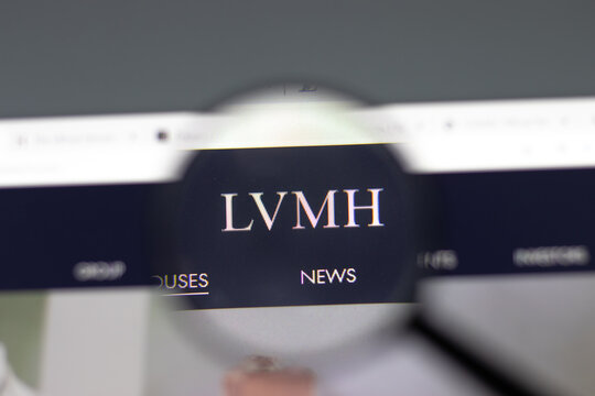New York, USA - 15 February 2021: LVMH website in browser with company logo, Illustrative Editorial.