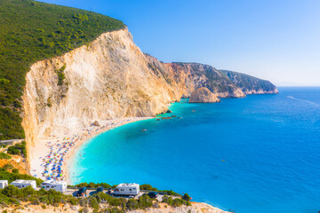 Fototapeta premium Famous Porto Katsiki beach in Lefkada island, Greece.