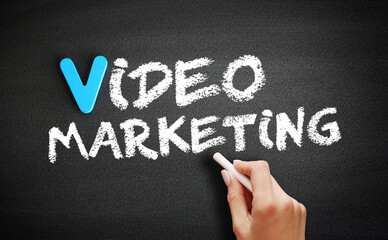 Video Marketing text on blackboard, business concept background
