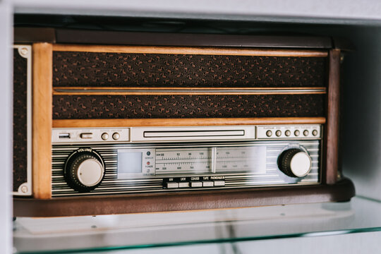 photo of an old vintage radio on the shelf