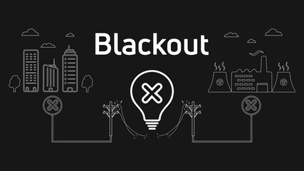 Blackout sign and icon. Power outage post.Vector illustration