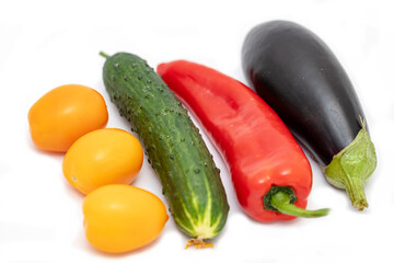 Vegetables on a white background